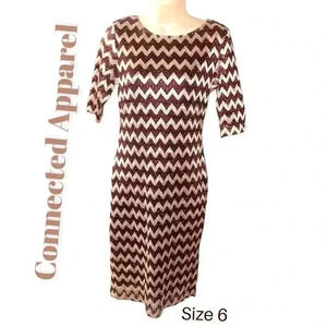 Connected Apparel Women's Metallic Chevron Dress